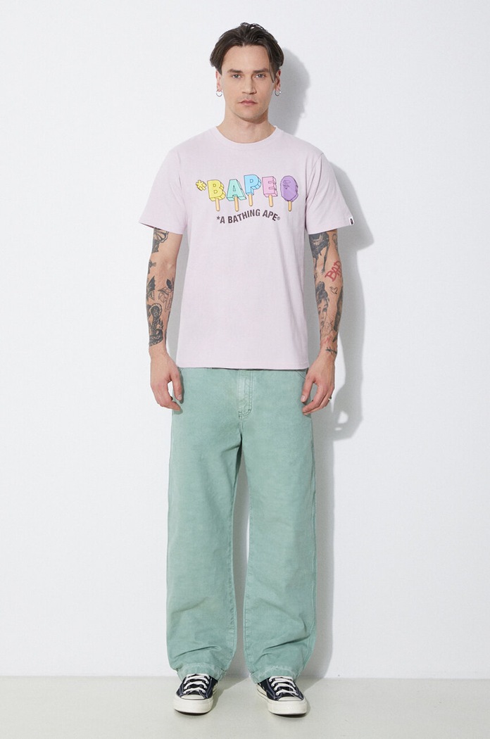 Human Made pantaloni in cotone Garment Dyed Painter Pants HM27PT008 verde SS24