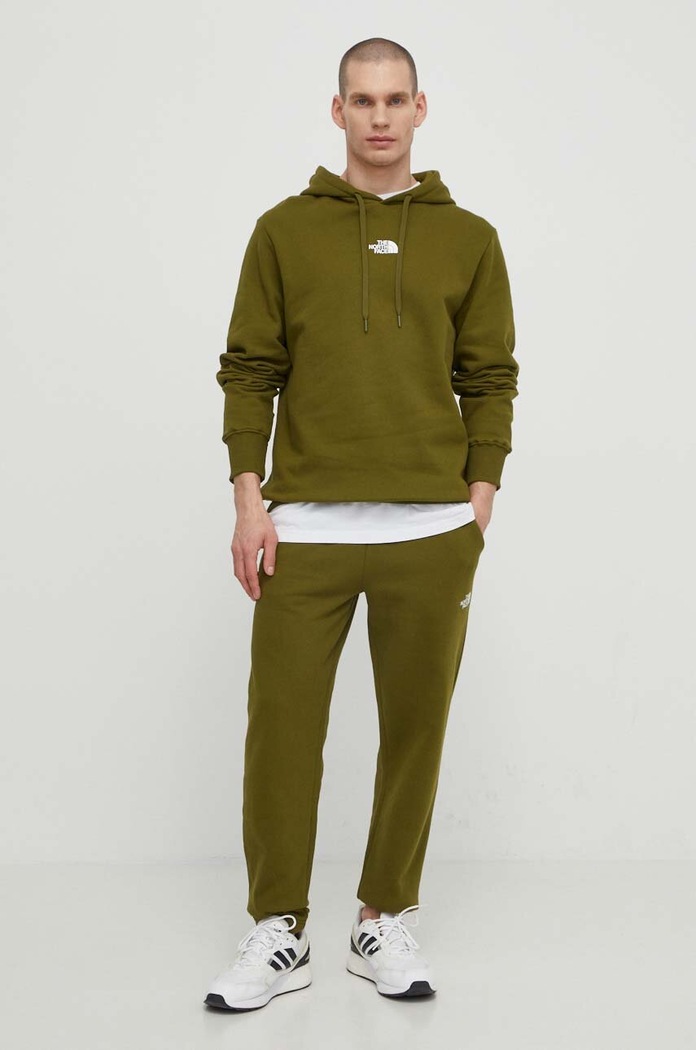 Памучен спортен панталон The North Face NF0A87DEPIB1 зелен SS24