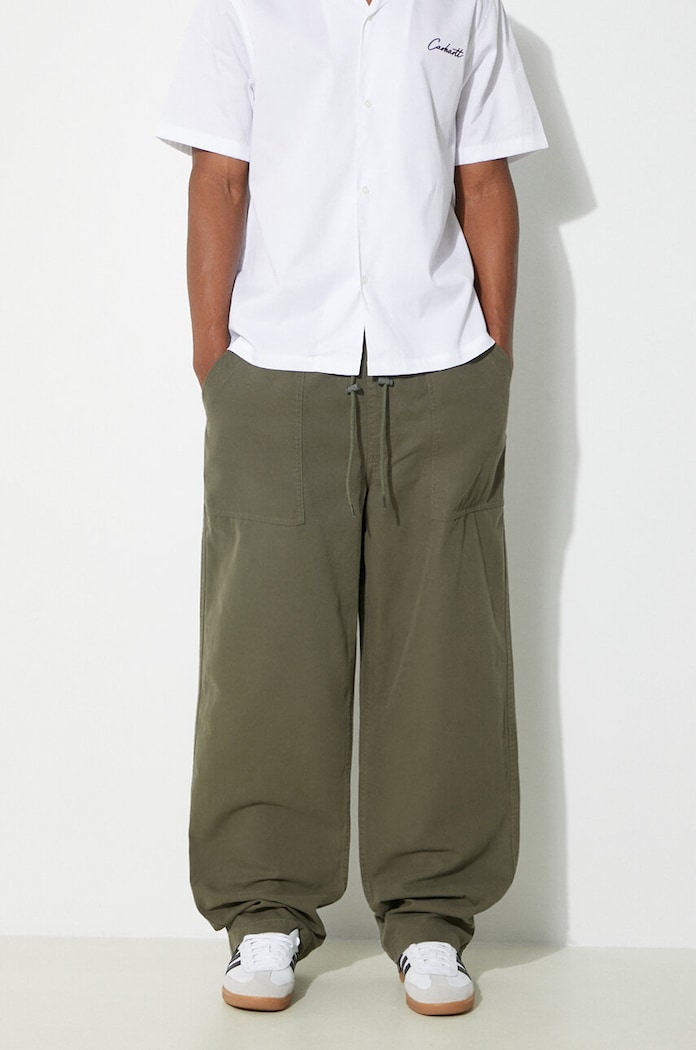 Bavlněné kalhoty Vans Premium Standards Easy Trouser LX látka zelená VN000GZ2KCZ1