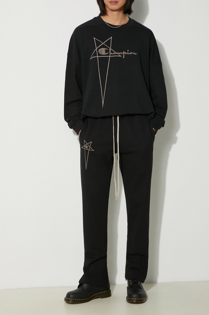 Rick Owens cotton joggers x Champion Joggers jersey black CM01D0471