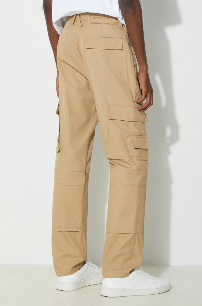 Clothing AMBUSH cotton trousers Slim Cargo Pants Tree BMCF001S24FAB0016262 brown
