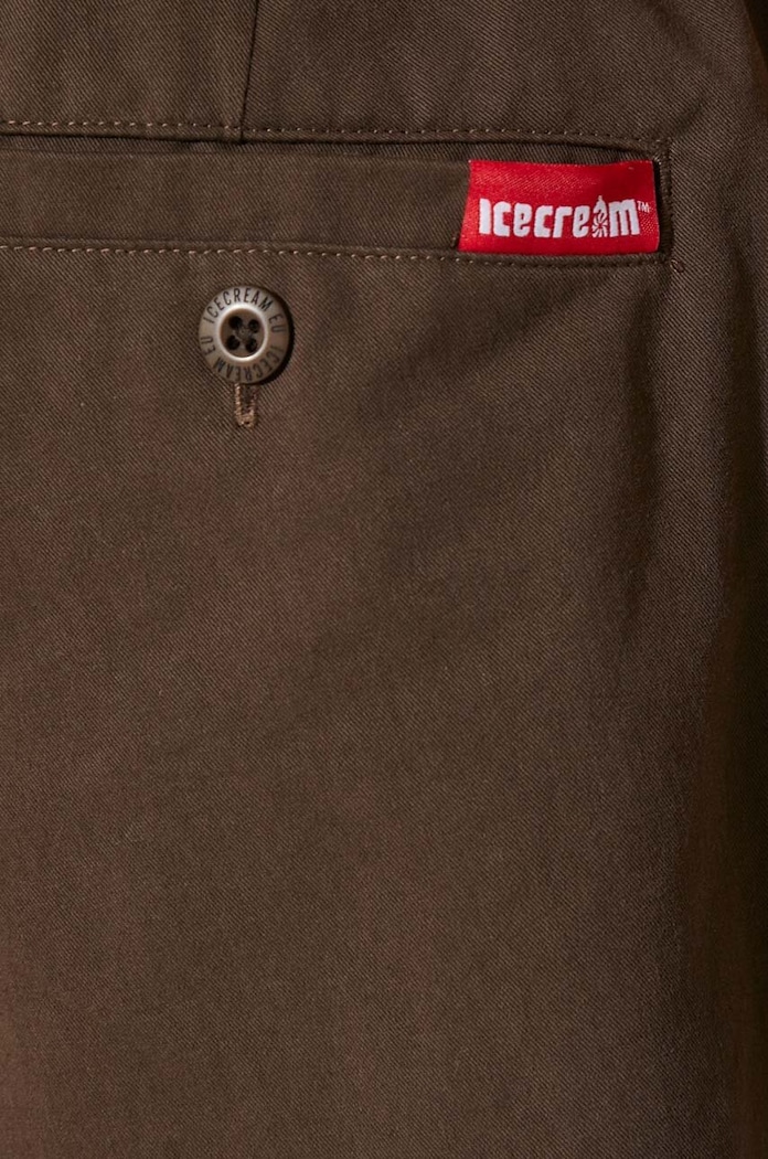 ICECREAM cotton trousers Skate Pant IC24109 brown