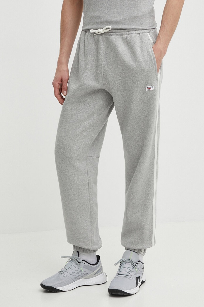 Παντελόνι φόρμας Reebok Court Sport μελανζέ γκρί 100076382