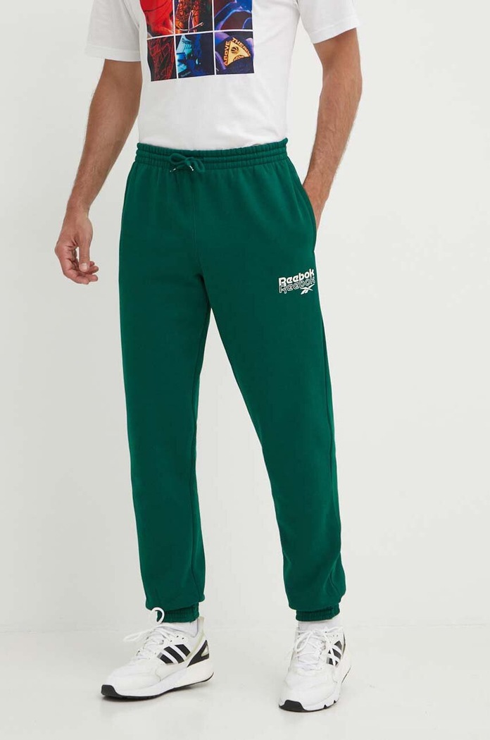 Спортен панталон Reebok Brand Proud трикотаж зелен 100076462