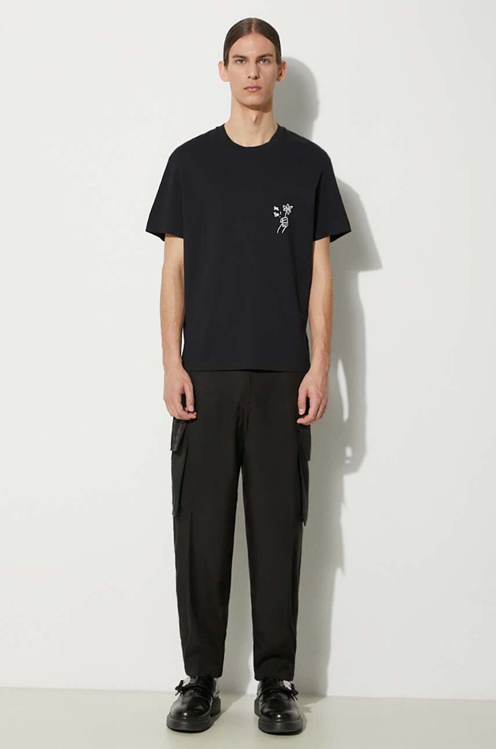 Παντελόνι Neil Barrett Fireman Loose Cargo Trousers MY30077B.Y032.001N μαύρο SS24