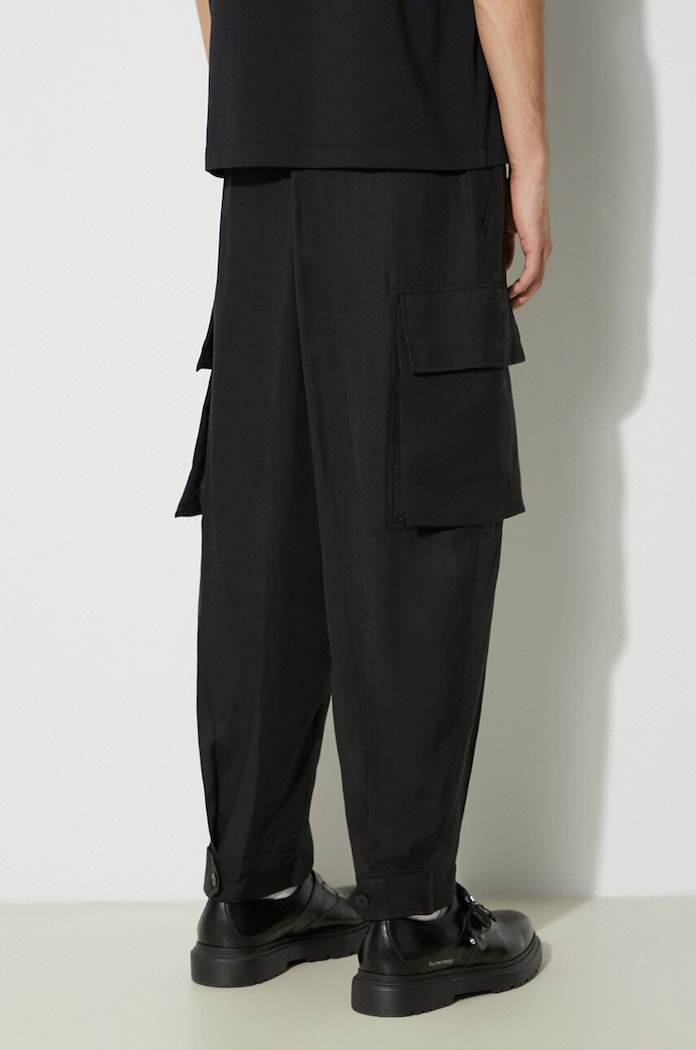 Ρούχα Παντελόνι Neil Barrett Fireman Loose Cargo Trousers MY30077B.Y032.001N μαύρο