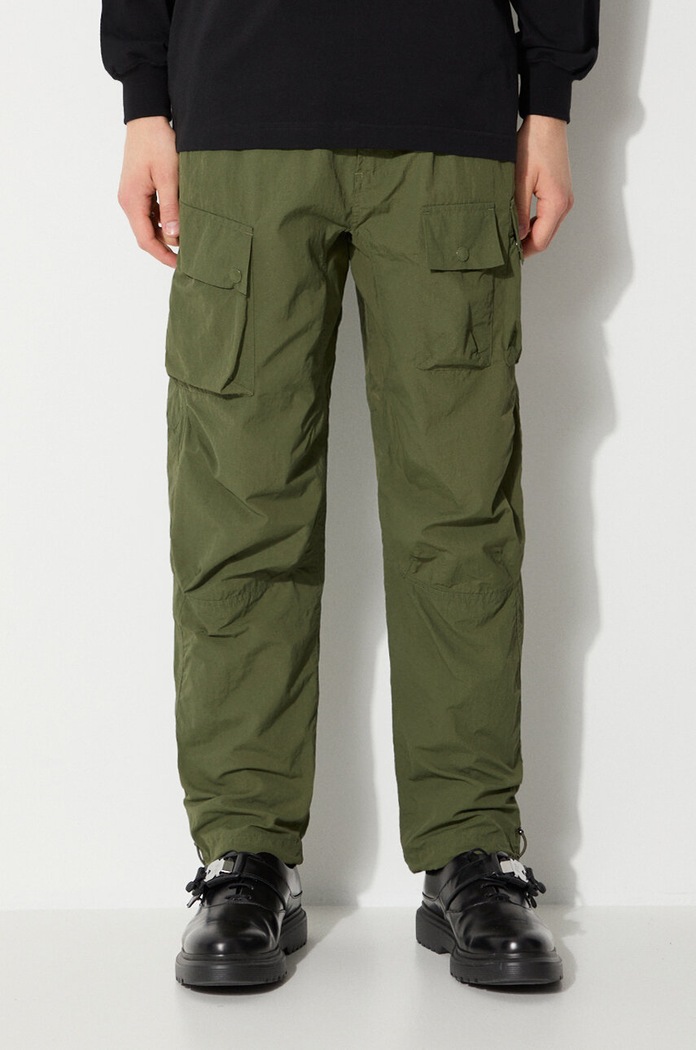 Maharishi spodnie Veg Dyed Cargo Track Pants Japanese tkanina zielony 5040.OLIVE