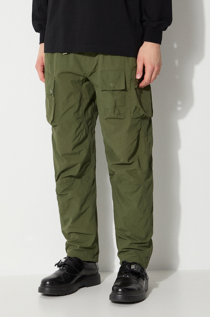 Maharishi spodnie Veg Dyed Cargo Track Pants Japanese zielony 5040.OLIVE