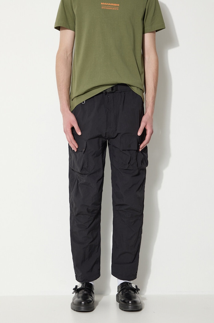 Hlače Maharishi Veg Dyed Cargo Track Pants Japanese bez uzorka crna 5040.BLACK