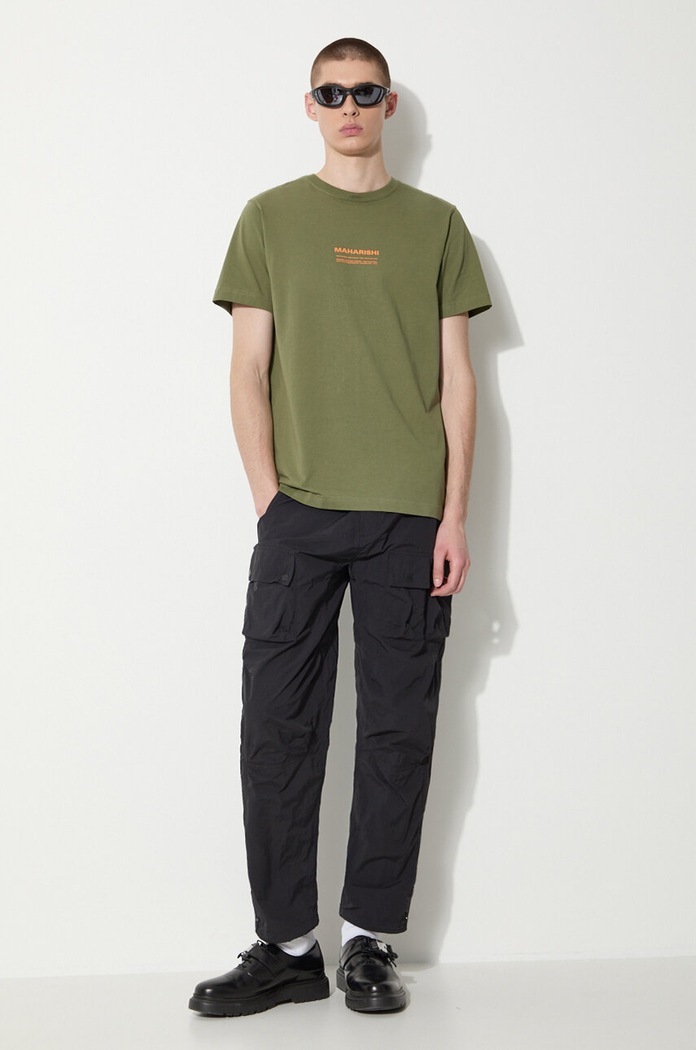 Hlače Maharishi Veg Dyed Cargo Track Pants Japanese 5040.BLACK crna SS24