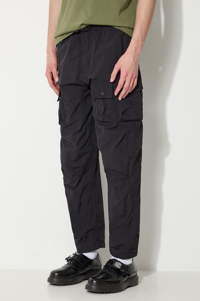 Hlače Maharishi Veg Dyed Cargo Track Pants Japanese crna 5040.BLACK
