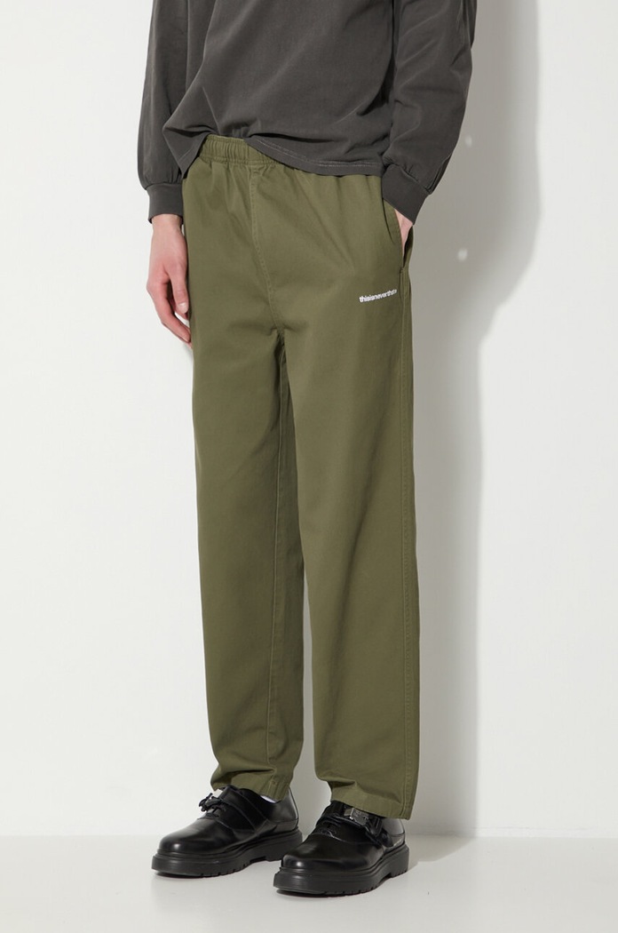 Παντελόνι thisisneverthat Easy Pant βαμβάκι πράσινο TN240WPACP01