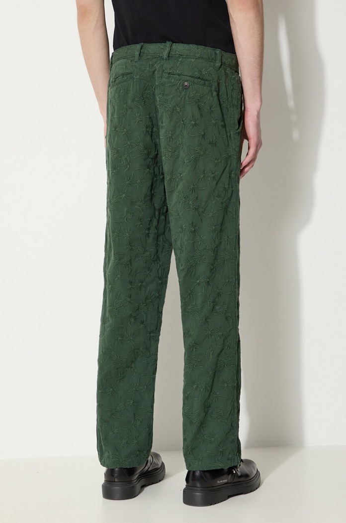 Îmbrăcăminte Corridor pantaloni de bumbac Floral Embroidered Trouser TR0076 verde