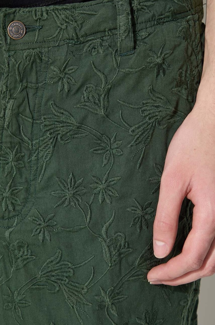 Corridor pantaloni de bumbac Floral Embroidered Trouser TR0076 verde