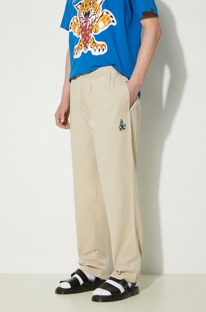 ICECREAM spodnie bawełniane Skate Pant gładkie beżowy ICC003