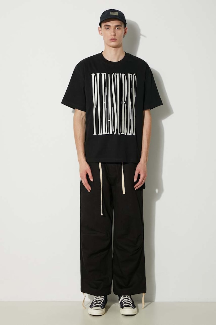 PLEASURES trousers Wander Wide Leg Pants P24SU039.BLACK black SS24