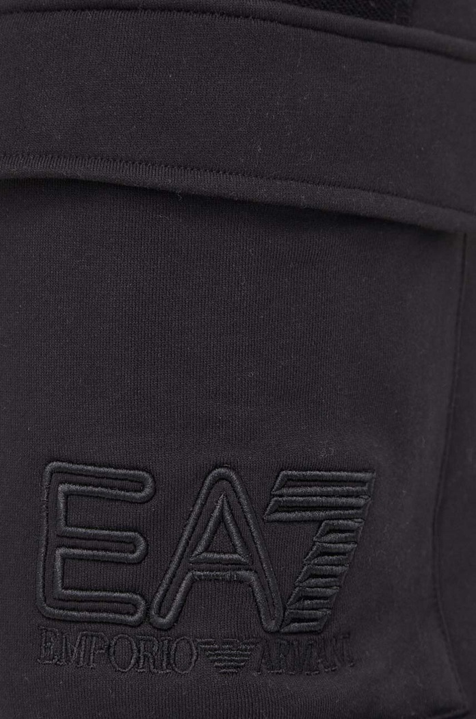 EA7 Emporio Armani spodnie dresowe bawełniane czarny 3DUP53.PJTKZ