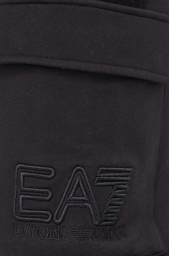 EA7 Emporio Armani spodnie dresowe bawełniane czarny 3DUP53.PJTKZ