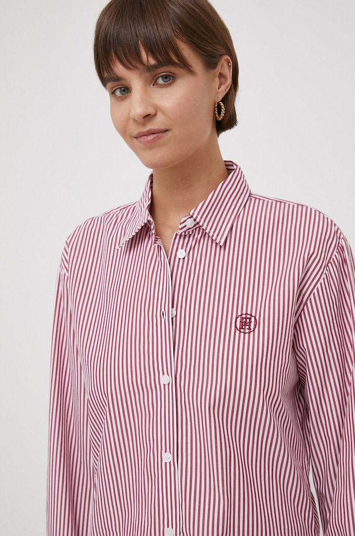 Bavlněné šaty Tommy Hilfiger červená WW0WW40564