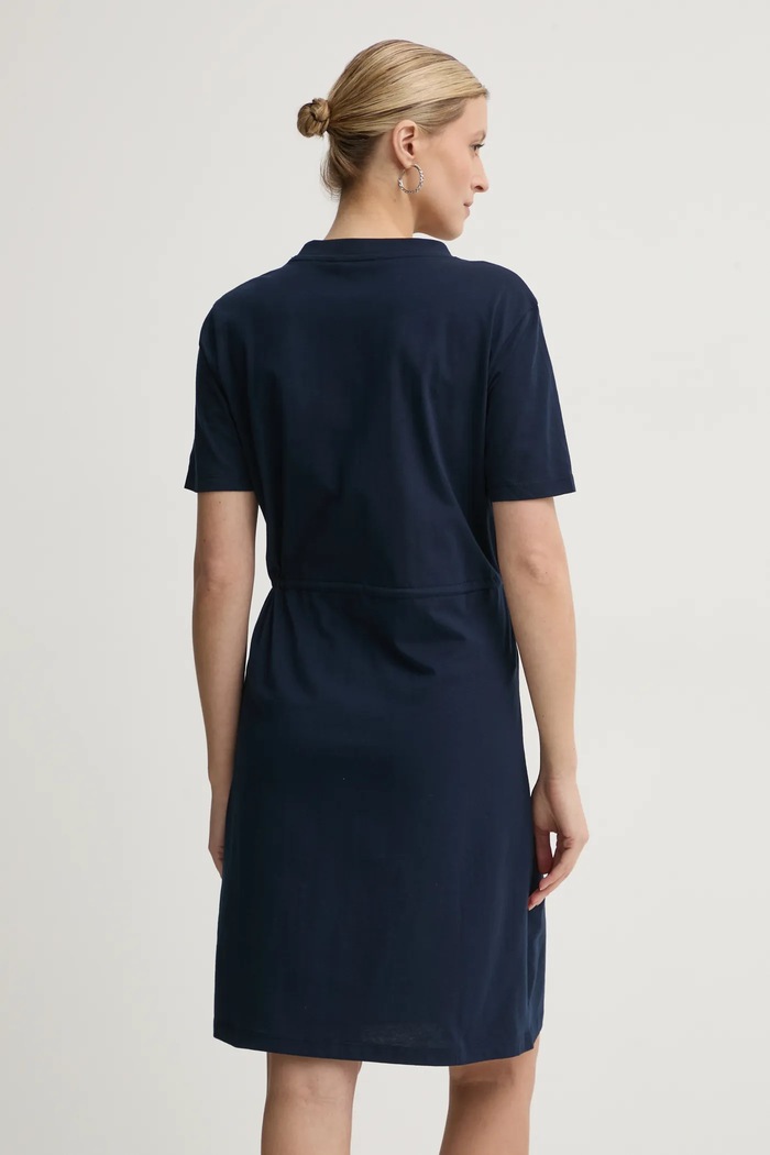 Βαμβακερό φόρεμα Tommy Hilfiger WW0WW40734 σκούρο μπλε AW24