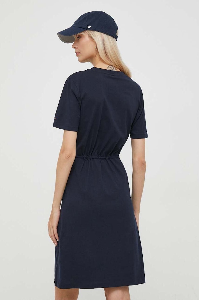 Oblečení Bavlněné šaty Tommy Hilfiger WW0WW40734 námořnická modř