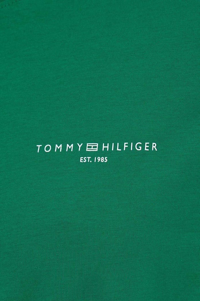 Bombažna obleka Tommy Hilfiger WW0WW40734 zelena