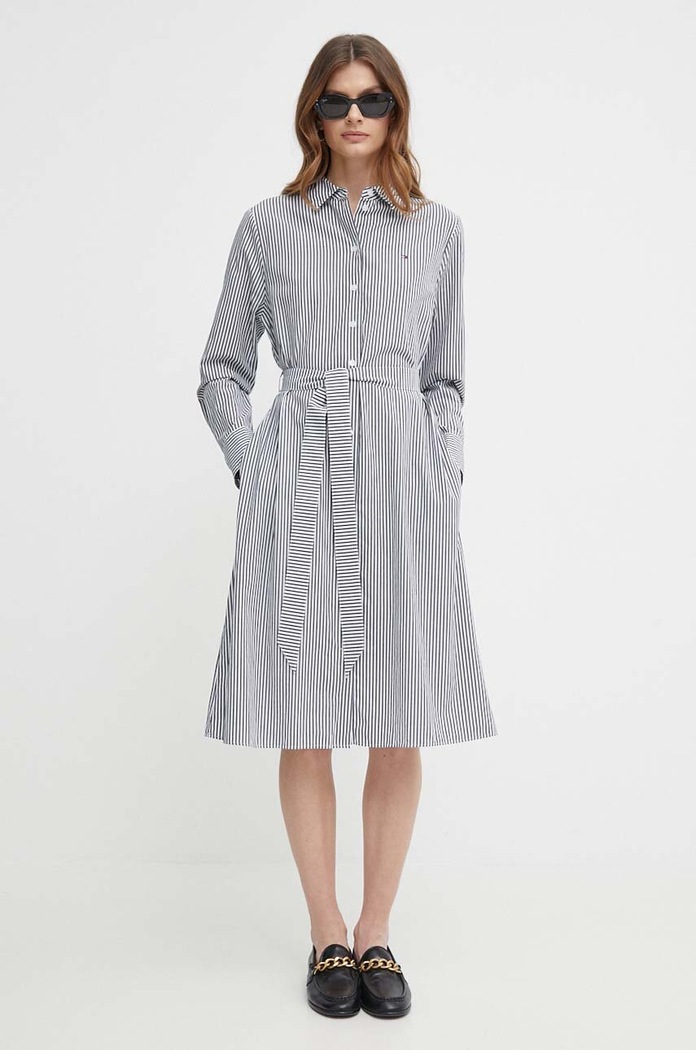 Bavlněné šaty Tommy Hilfiger mini bílá WW0WW41001