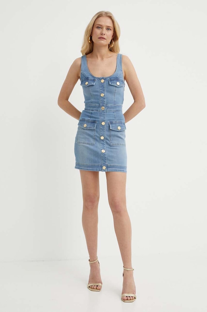 Elisabetta Franchi Rochie din denim AJ36S41E2 albastru SS24