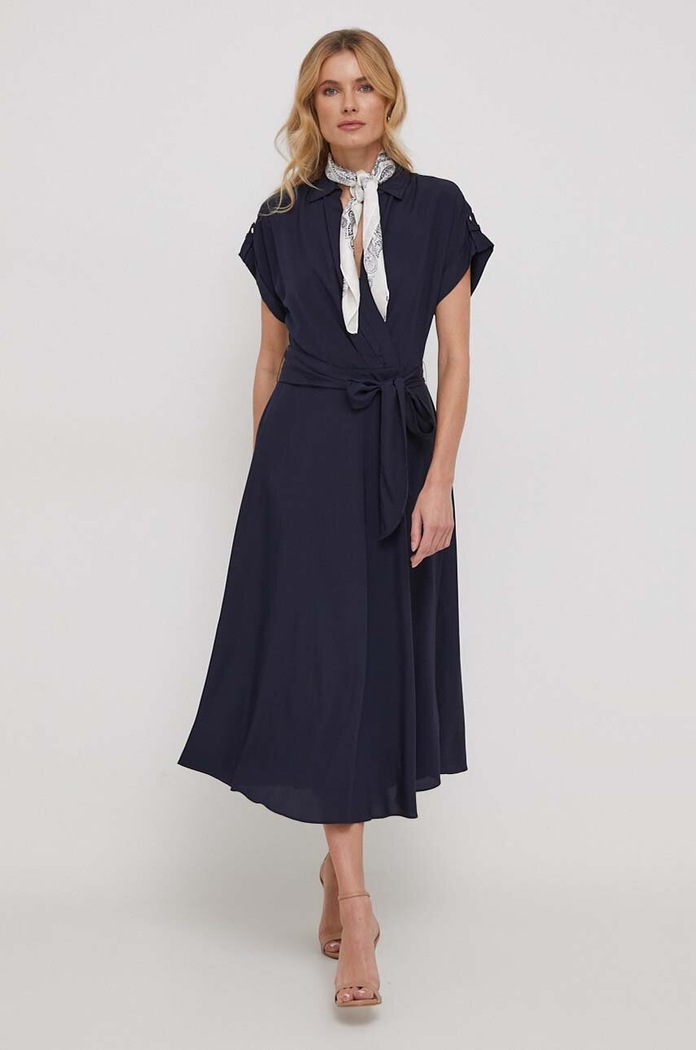 Lauren Ralph Lauren sukienka midi granatowy 250909427