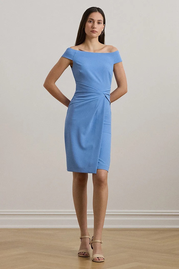Lauren Ralph Lauren sukienka tkanina niebieski 253936389