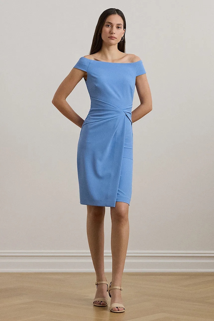 Lauren Ralph Lauren sukienka tkanina niebieski 253936389