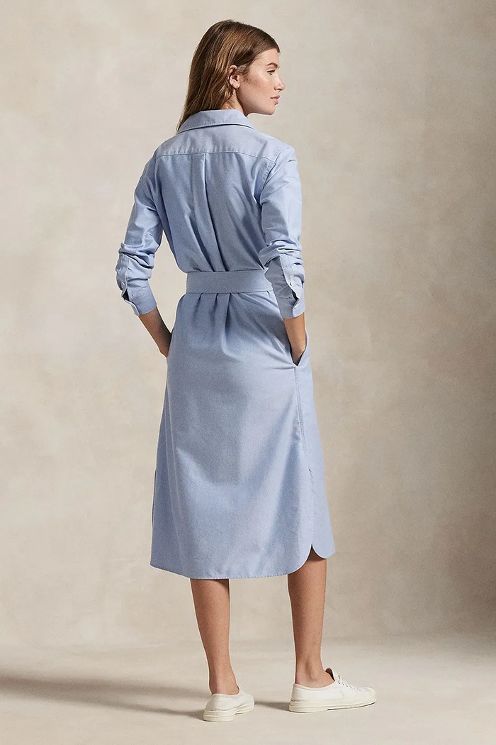 Bavlněné šaty Polo Ralph Lauren 211928804 modrá SS26