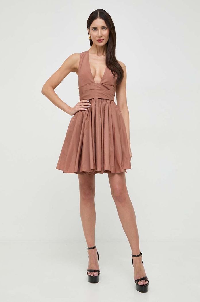 Pinko sukienka z elastanem brązowy 102777.Y3LE