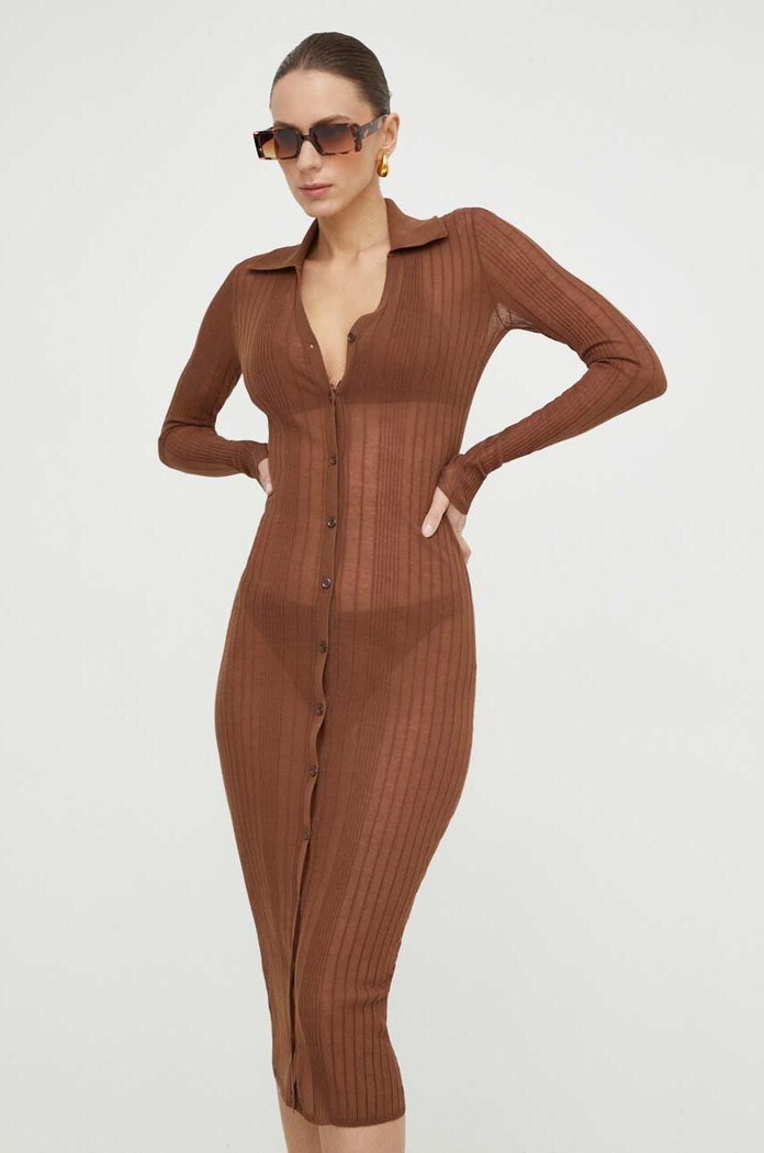 Šaty Pinko 102978.A1ND hnědá SS24