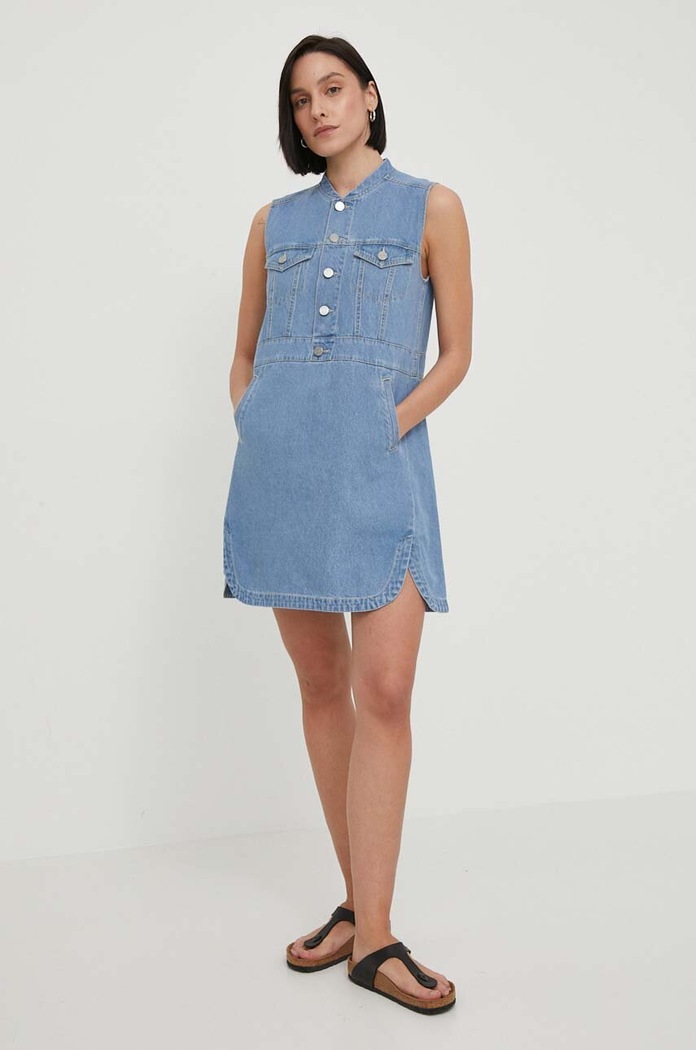 Dkny rochie din denim D2A4BX52 albastru SS24