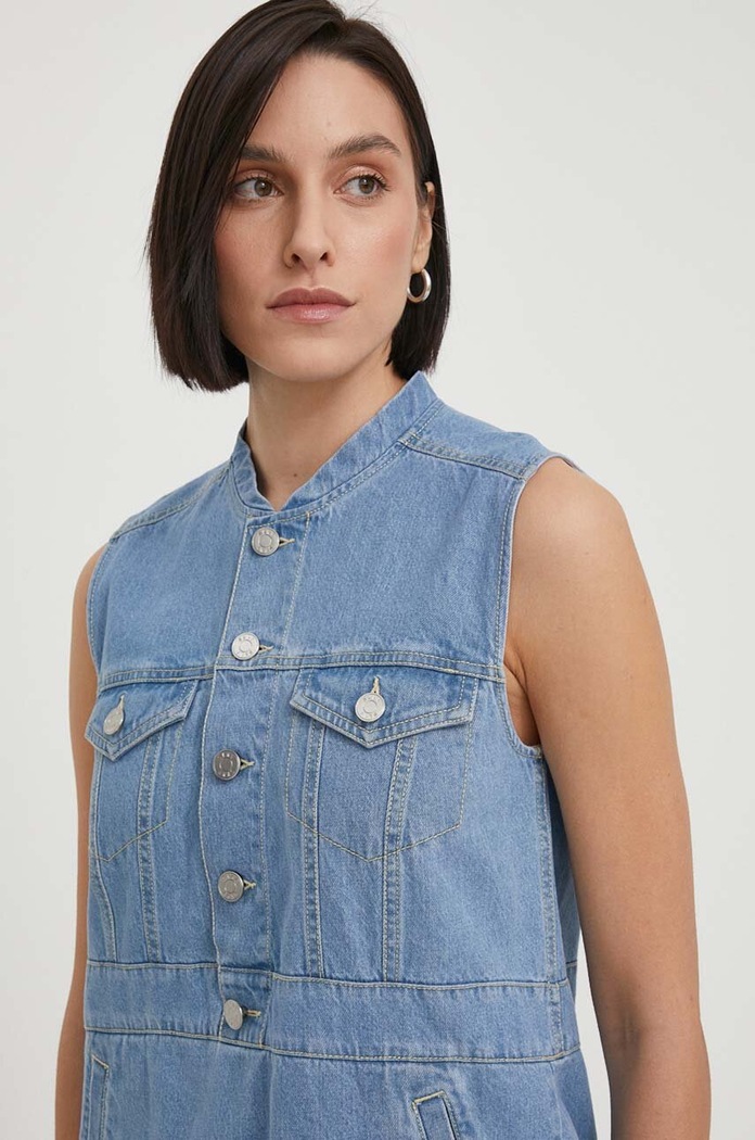 Dkny rochie din denim D2A4BX52 albastru