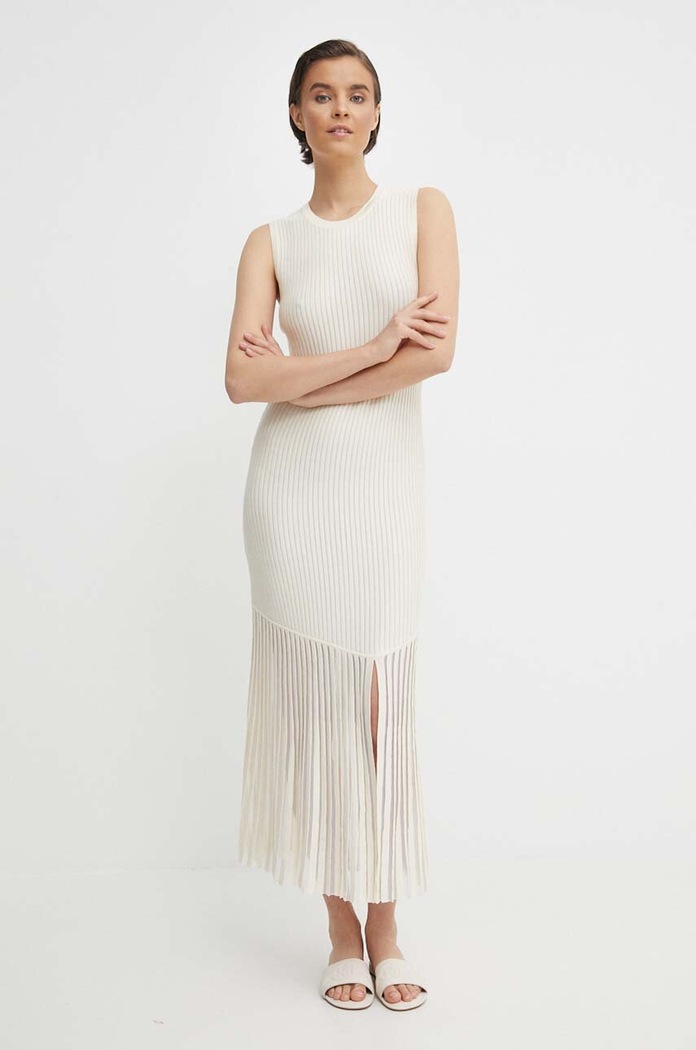 Рокля Dkny трикотаж бежов P4BUAN36
