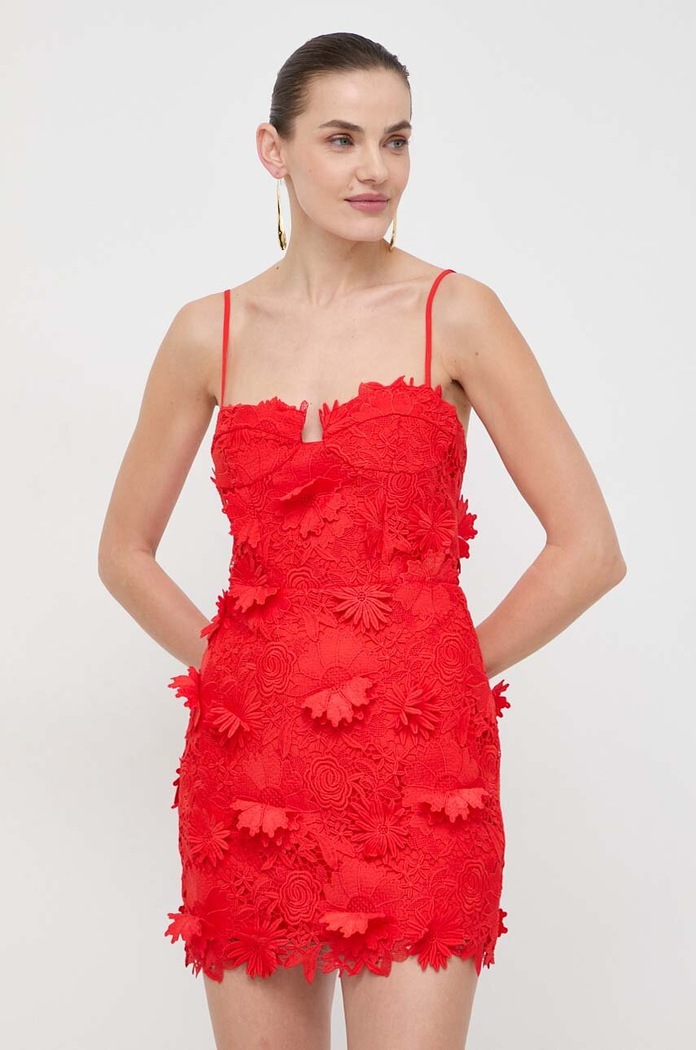 Φόρεμα Bardot BRIAS στρογγυλό κόκκινο 59118DB.FIRE.RED