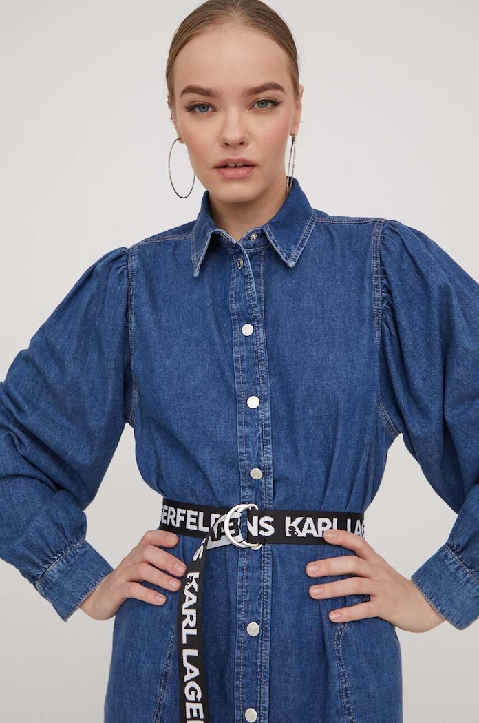 Karl Lagerfeld Jeans rochie din denim albastru 240J1307