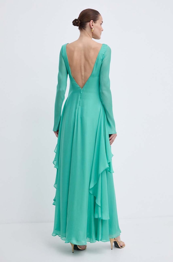 Копринена рокля Luisa Spagnoli RUNWAY COLLECTION 541121 зелен AA00