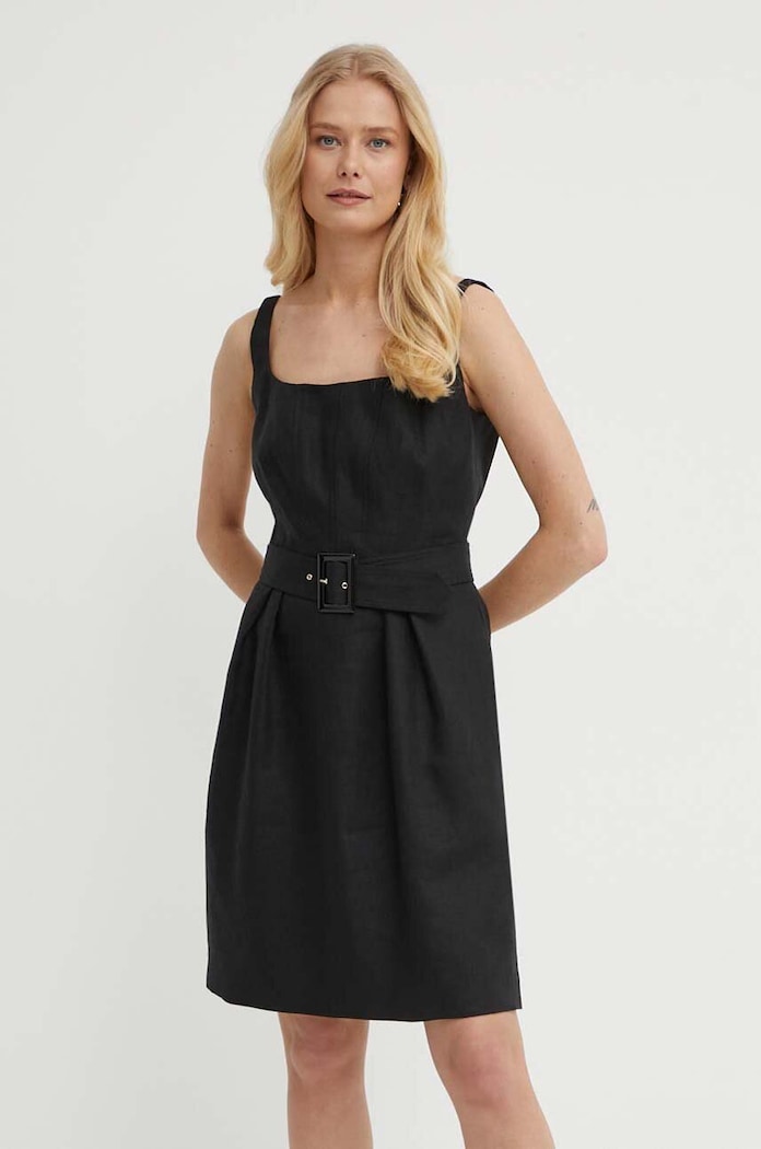 Luisa Spagnoli sukienka lniana PIANI casual czarny 540750