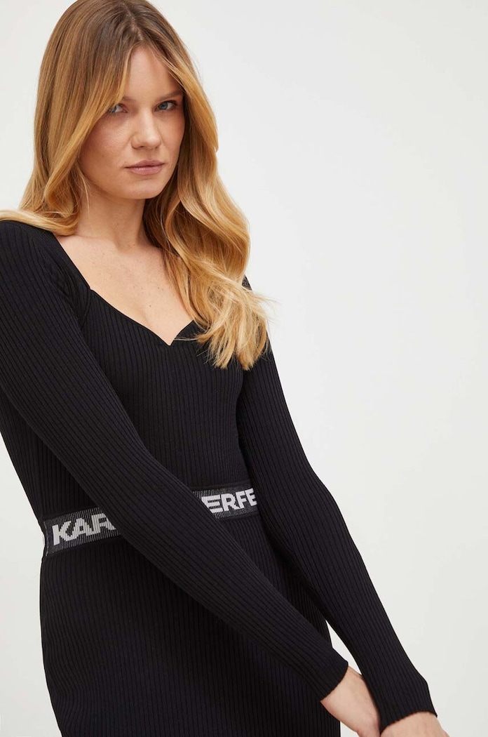 Šaty Karl Lagerfeld čierna 240W1334