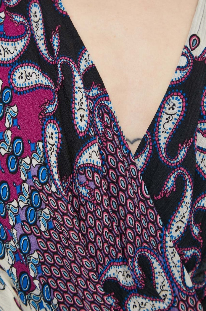 BA&SH rochie din amestec de matase 1E24BLAK violet