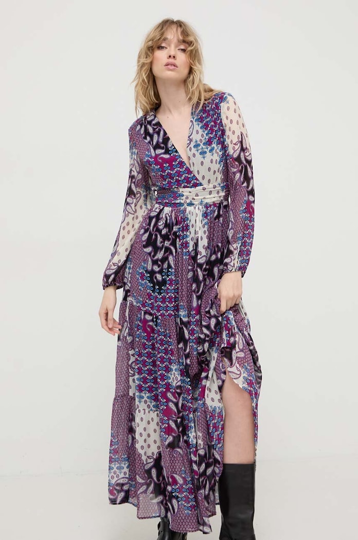 BA&SH rochie din amestec de matase 1E24BOSS multicolor SS24