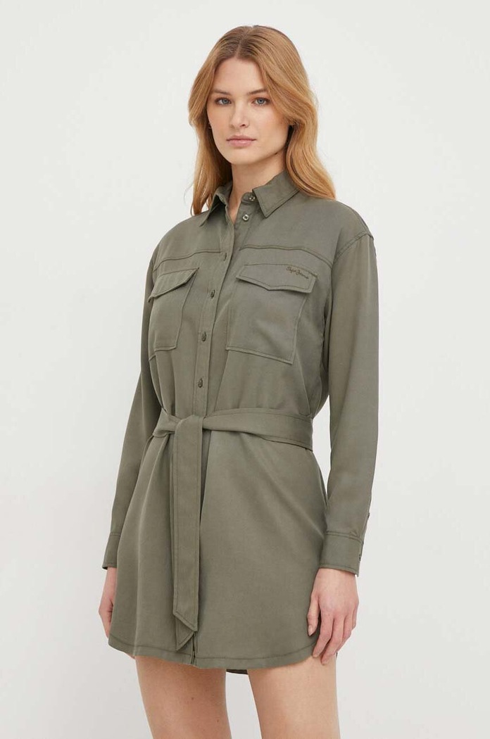 Pepe Jeans rochie Beate fixat verde PL953443