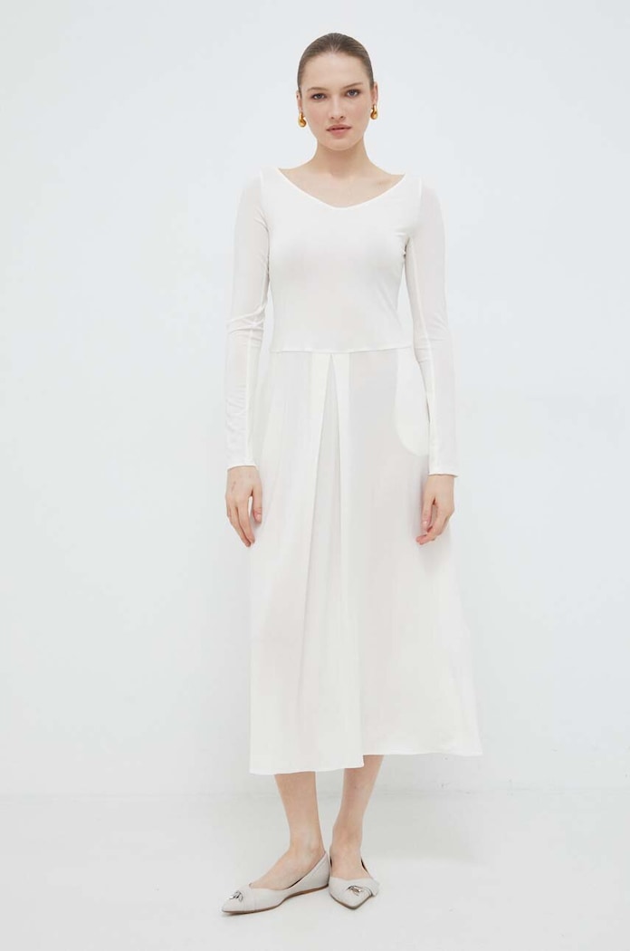 Haljina Max Mara Leisure pletivo bijela 2416621017600