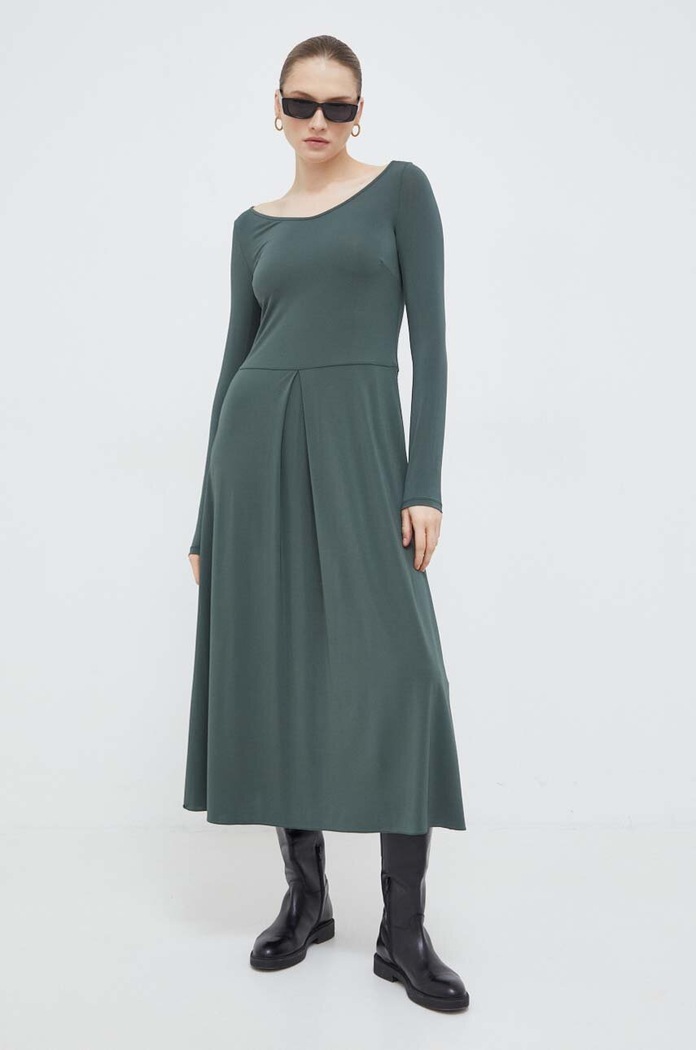 Šaty Max Mara Leisure s elastanom zelená 2416621017600