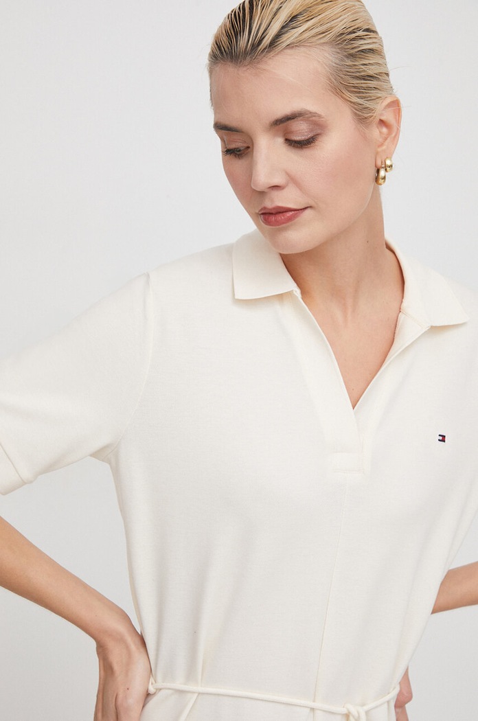 Haljina Tommy Hilfiger bež WW0WW41278