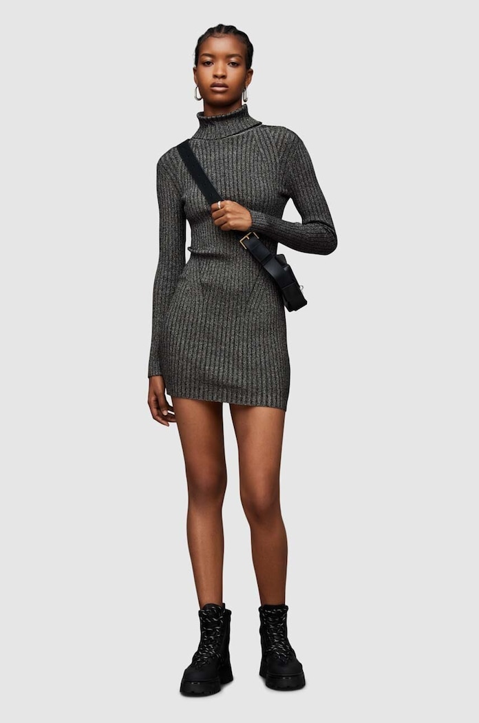 Obleka AllSaints Juliette WD269Z siva