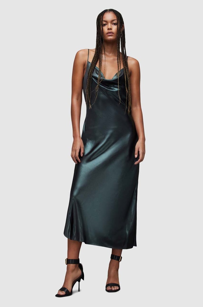 Šaty AllSaints Hadley maxi zelená WD320Z